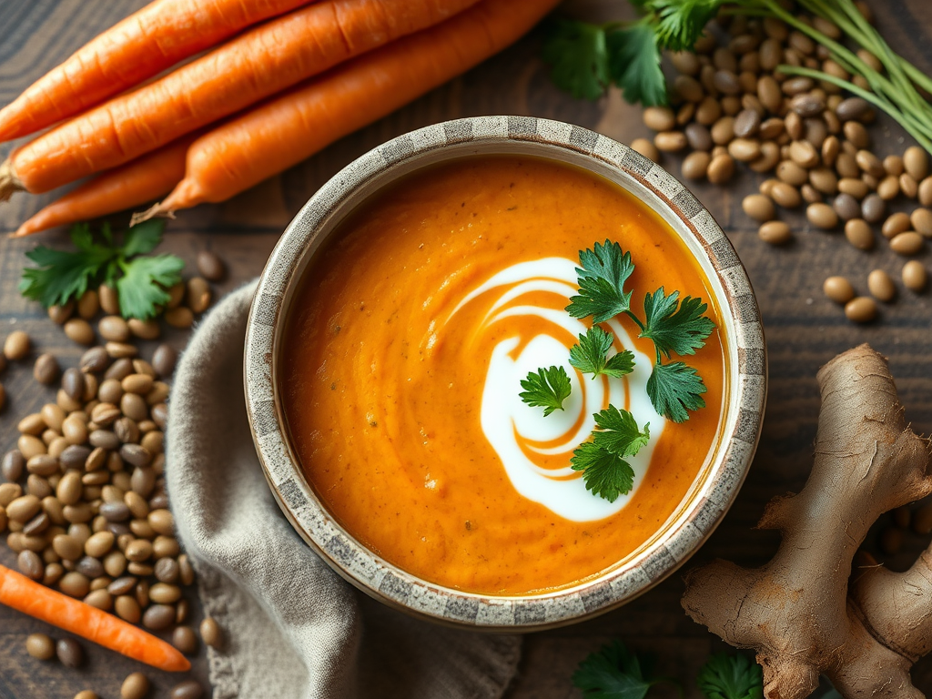 A Winter Bowl: Carrot, Lentil and Ginger Soup&nbsp;Recipe